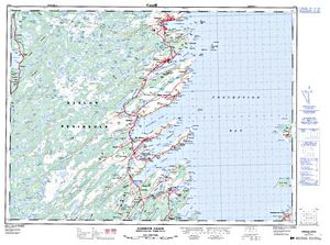 NTS 50k map for Bell Pond, Newfoundland And Labrador