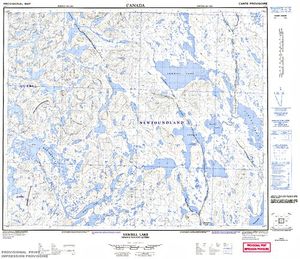 NTS 50k map for Shabogamo Lake, Newfoundland And Labrador