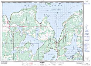 NTS 50k map for Mindemoya Lake, Ontario