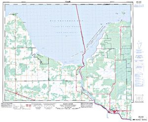 NTS 50k map for Lake of the Woods, Manitoba