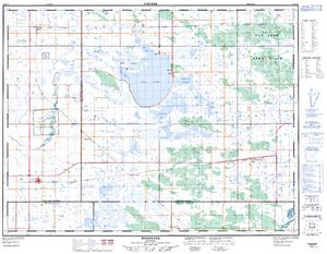 NTS 50k map for Oak Lake, Manitoba
