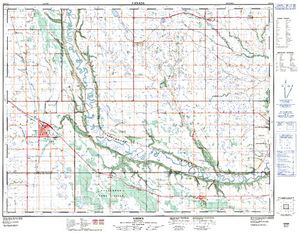 NTS 50k map for Assiniboine River, Saskatchewan