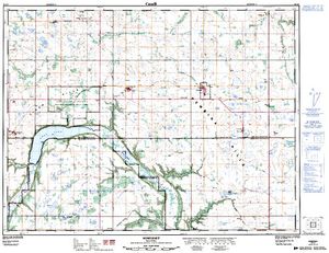 NTS 50k map for Mary Jane Reservoir, Manitoba