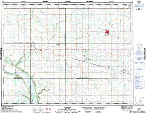 NTS 50k map for Assiniboine River, Saskatchewan
