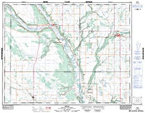 NTS 50k map for Assiniboine River, Saskatchewan