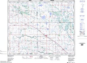 NTS 50k map for Milligan Creek, Saskatchewan