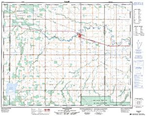NTS 50k map for Pleasant Valley Reservoir, Manitoba