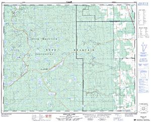 NTS 50k map for West Blue Lake, Manitoba