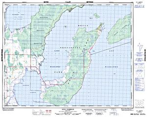 NTS 50k map for Lake Winnipeg, Manitoba