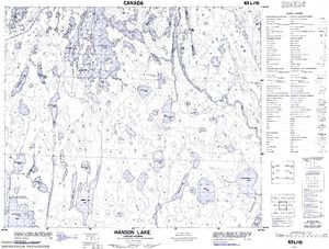 NTS 50k map for Hanson Lake, Saskatchewan