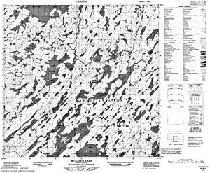 NTS 50k map for Milton Lake, Saskatchewan