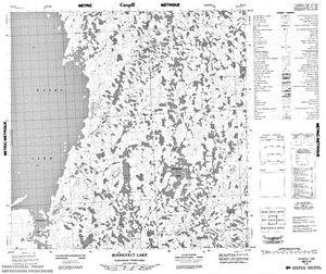 NTS 50k map for Kasba Lake, Northwest Territories