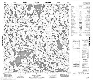 NTS 50k map for Gregoire Lakes, Nunavut