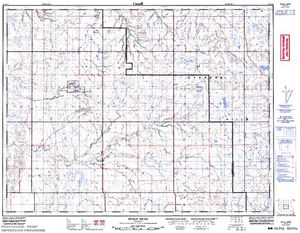 NTS 50k map for BULLSHEAD RESERVOIR, Alberta