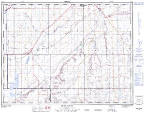 NTS 50k map for RATTLESNAKE LAKE, Alberta