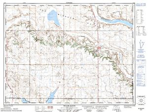 NTS 50k map for Willow Bunch Lake, Saskatchewan