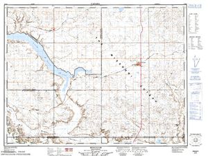 NTS 50k map for Willow Bunch Lake, Saskatchewan