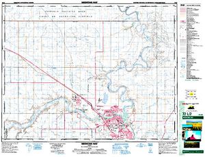 NTS 50k map for South Saskatchewan River, Alberta