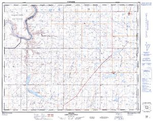 NTS 50k map for South Saskatchewan River, Alberta