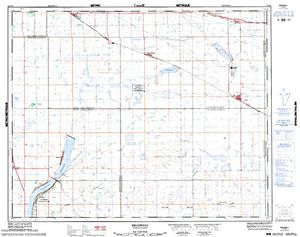 NTS 50k map for Bradwell Reservoir, Saskatchewan