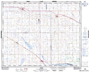 NTS 50k map for Zelma Reservoir, Saskatchewan