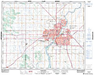 NTS 50k map for South Saskatchewan River, Alberta