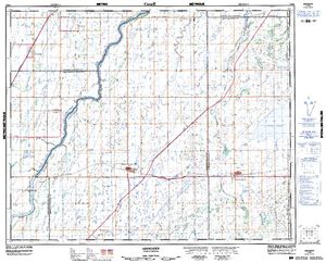 NTS 50k map for South Saskatchewan River, Alberta