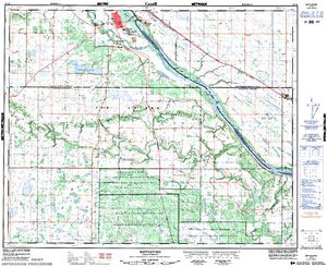 NTS 50k map for North Saskatchewan River, Alberta