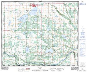 NTS 50k map for LOWER THERIEN LAKE, Alberta