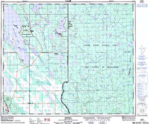 NTS 50k map for Peyasew Lake, Saskatchewan