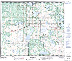 NTS 50k map for LOTTIE LAKE, Alberta