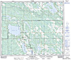 NTS 50k map for FORK LAKE, Alberta