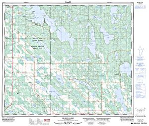 NTS 50k map for ELINOR LAKE, Alberta