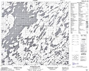 NTS 50k map for Waterbury Lake, Saskatchewan