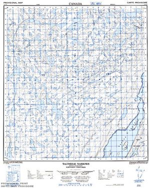 NTS 50k map for Great Slave Lake, Northwest Territories