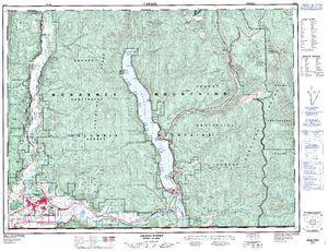 NTS 50k map for Kettle River, British Columbia