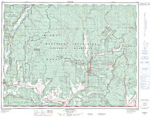 NTS 50k map for Kettle River, British Columbia