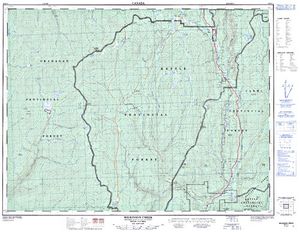 NTS 50k map for West Kettle River, British Columbia