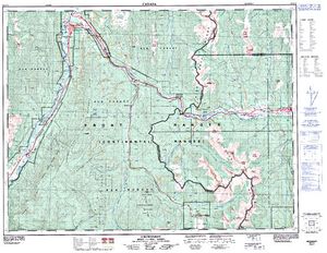 NTS 50k map for Elk River, British Columbia