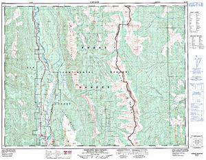 NTS 50k map for Elk River, British Columbia