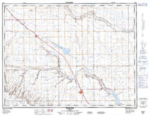 NTS 50k map for MILK RIVER RIDGE RESERVOIR, Alberta