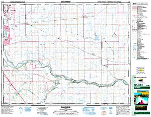NTS 50k map for Auburn Bay Lake, Alberta