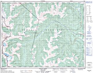 NTS 50k map for WHITETAIL LAKE, British Columbia