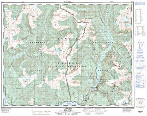 NTS 50k map for Akolkolex River, British Columbia