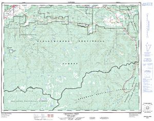 NTS 50k map for Kettle River, British Columbia