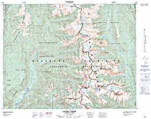 NTS 50k map for Ptarmigan Creek, British Columbia
