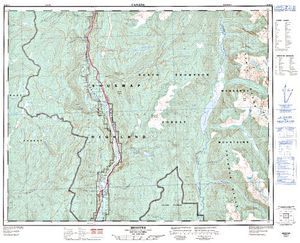 NTS 50k map for North Thompson River, British Columbia