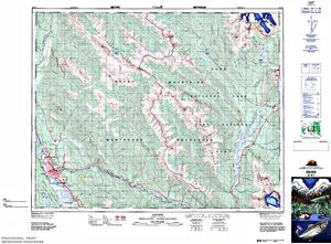 NTS 50k map for Blaeberry River, British Columbia