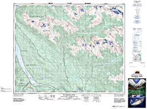 NTS 50k map for KINBASKET LAKE, British Columbia