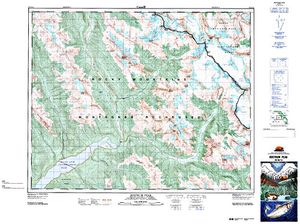 NTS 50k map for KINBASKET LAKE, British Columbia